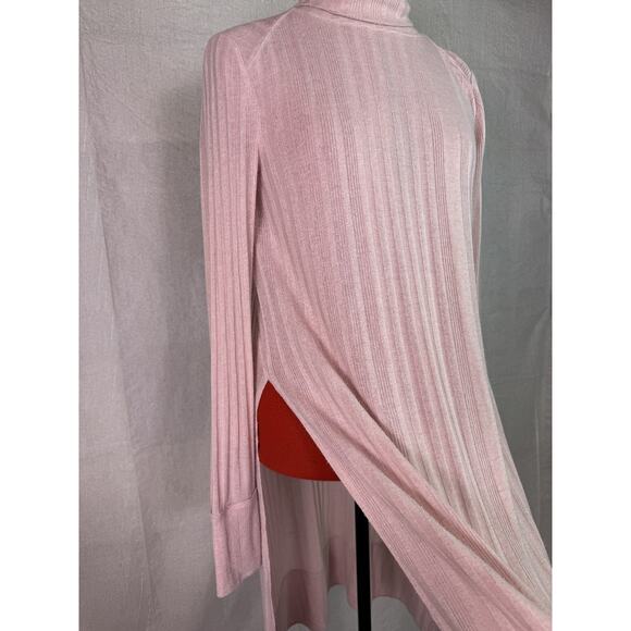 Free People Espresso Rib Top Tunic Pale Mauve Sweater Womens Size Medium C731 - Picture 2 of 12